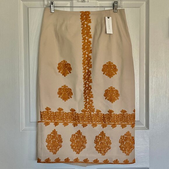 Anthropologie Emboidered Pencil Skirt SIZE 6 - Picture 1 of 8